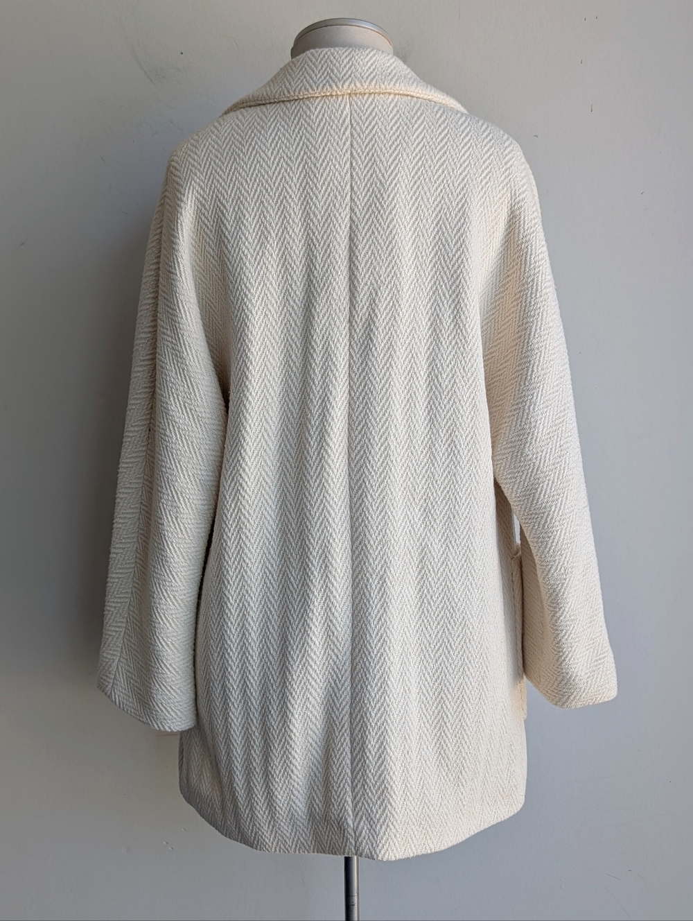 Massimo Dutti Cream Knit Blazer Coat - Picture 3 of 6